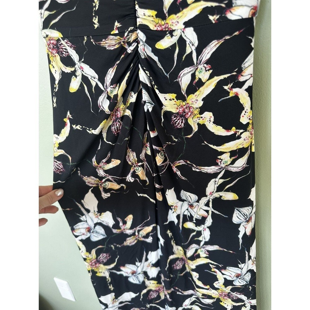 Jason Wu Midi Dress Size 8 Wild Orchid Jersey Cross Over Rouching Black …​​ - Picture 14 of 15